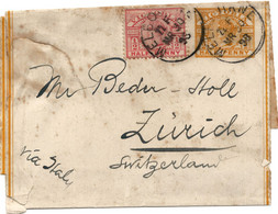 Australia 1898 Victoria Postal Stationery Wrapper Half Penny + Stamp Half Penny From Melbourne To Switzerland - Cartas & Documentos