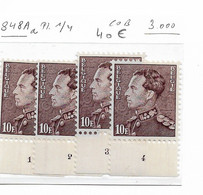 PM327/ Belgique - België 848Aa N° De Planche 1/4 MNH ** Poortman - Unused Stamps