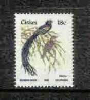 CISKEI, 1987, Mint Never Hinged Stamp(s ), MI 157, Definitive  Bird 18 Cent, - Ciskei