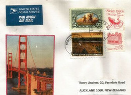 Letter Sioux Falls. S.Dakota, Sent To New-Zealand: Stamps  New River Gorge Bridge & Lewis And Clark. - Lettres & Documents