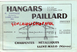 58- ST SAINT MALO-NIEVRE-RARE CATALOGUEHANGAR HANGARS PAILLARD-AGRICULTURE CHARPENTES-A. VANDAELE ST GEORGES PRESIEUX - Landwirtschaft