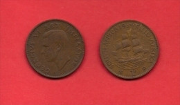 SOUTH AFRICA, 1945,  Circulated Coin, 1 Penny, George VI, Km 25, C1421 - Afrique Du Sud