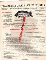 18- BRINON SUR SAULDRE-PROSPECTUS PUBLICITE PISCICULTURE DES CLOUZIOUX-CARPE ROYALE-BLACK BASS-1936 LION ANGERS THIBAULT - Landbouw