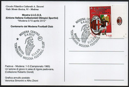 CALCIO - ITALIA MODENA 2012 - MOSTRA UICOS - CENTENARIO MODENA FOOTBALL CLUB - CARTOLINA UFFICIALE - Clubs Mythiques