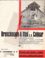 68-COLMAR-03-MOULINS-RARE PUBLICITE BRENCKMANN ITTEL-DECHARGEURS AGRICULTURE- ETS. CHAMBON 10 PLACE REPUBLIQUE 1936 - Agriculture