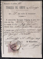 1889 Tesoreria Comune Di Baronissi (Salerno) - Marca Da Bollo Cent.mi Cinque ANNULLATO - Fiscali