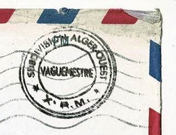 Cachet Triple Couronne, Encre Noire "Subdivision Alger-Ouest - Xe R.M. Vaguemestre" Circ 1956 En FM Sur Env Pour France - Guerra De Argelia