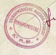 Cachet Triple Couronne, Encre Rouge "Subdivision Alger-Ouest - Xe R.M. Vaguemestre" Circ 1956 En FM Sur Env Réexpédition - War Of Algeria