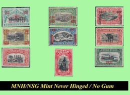 1921 ** BELGIAN CONGO / CONGO BELGE = COB MNH/NSG 085/087+89/94 MALINES "OVERPRINTED" (red Or Black) ( X 9 Stamps) - Ongebruikt