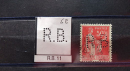 FRANCE R.B. 11 TIMBRE RB 11  INDICE 4 SUR 283  PERFORE PERFORES PERFIN PERFINS PERFO PERFORATION PERFORIERT - Gebraucht