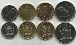 Zambia 2012. Set Of 4 Coins : 5,10 And 50 Ngwee And 1 Kwacha UNC - Zambie