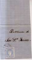 Año 1870 Edifil 107 50m Sellos Efigie Envuelta Matasellos Tarancon Cuenca - Brieven En Documenten