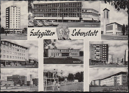 D-38226 Salzgitter - Lebenstedt - Ansichten - Bahnhof - Kaufhaus Hertie - Cars - VW Käfer - Mercedes Ponton - Stamp - Salzgitter