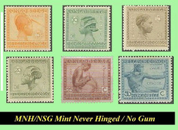 1923 ** BELGIAN CONGO / CONGO BELGE COB 106/110 +112 MNH/NSG STAMPS VLOORS -1- SELECTON [ NO GUM X 6 ] - Nuovi