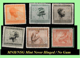 1923 ** BELGIAN CONGO / CONGO BELGE COB 106/110 + 113 MNH/NSG STAMPS VLOORS -1- SELECTON [ NO GUM X 6 ] - Ongebruikt