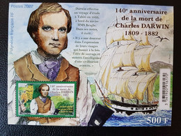 Polynesia 2022 Polynesie Charles DARWIN 140th Ann Death Boat Fruit Bananas Ms1v Mnh - Nuovi