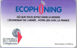 CARTE-PREPAYEE-MILITAIRE- ECOPHONING-VIOLET-10000Ex-TBE -  Kaarten Voor Militair Gebruik