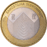 Slovénie, 3 Euro, Independence 20th Anniversary, 2011, TTB+, Bimétallique - Slovénie