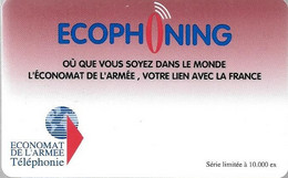 CARTE-PREPAYEE-MILITAIRE- ECOPHONING-LIE VIN-10000Ex-TBE - Military Phonecards