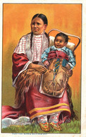 Indiens - Cpa Illustrateur Publié Pour Buffalo Bill's Wild West - Indian's - Femme Et Son Enfant - Indien - Indiens D'Amérique Du Nord