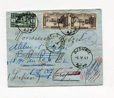 !!! GRAND LIBAN, LETTRE DE DJOUNIE DE 1941 POUR TRIPOLI AVEC CENSURE ET REEXPEDITION - Lettres & Documents