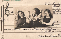 Musique - Carte Photo - Enfants Et Note SOL De Musique - Music - Musique Et Musiciens