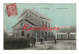 Roncq Place De La Gare [59] Nord CPA Rare France Frankrijk Carte Postale Animee - Otros & Sin Clasificación