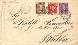 Ad6082 - ARGENTINA - POSTAL HISTORY - 3 Colour Franking COVER To ARGENTINA 1890 - Cartas & Documentos