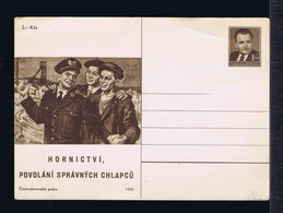 Sp9576A CESCOSLOVAKIA "MINING, Vocations Of The Right Boys" Jobs Métiers Mines Postal Stationery Mailed 1950 Issue - Autres & Non Classés