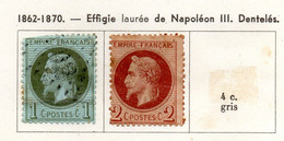 Effigie Laurée Napoléon III --Lot De 2 Timbres Oblitérés  ( N° 25 + N° 26A )........cote  70€..........à Saisir - 1863-1870 Napoleon III Gelauwerd