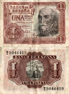 Spain / 1 Peseta / 1953 / P-144(a) / VF - 5 Pesetas