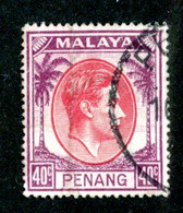 254 BCx Penang 1949 Scott 18 Used ( All Offers 20% Off! ) - Penang