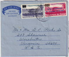 CONGO (Kinshasa) - 1964 - Very Fine AIR LETTER Used From KINSHASA To The USA - Cartas & Documentos