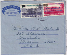 CONGO (Kinshasa) - 1964 - Very Fine AIR LETTER Used From KINSHASA To The USA - Storia Postale