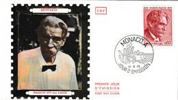 " DR ALBERT SCHWEITZER " Sur Enveloppe 1er Jour Sur Soie De MONACO De 1975. N° YT 1011. - Albert Schweitzer