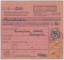 FINLANDE / SUOMI FINLAND 1927 HELSINKI To SUOMUSJÄRVI - Postiennakko-Osoitekortti / COD Address Card - Brieven En Documenten