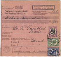 FINLANDE / SUOMI FINLAND 1922 HELSINKI To KARIS - Postiennakko-Osoitekortti / COD Address Card - Storia Postale