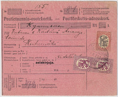 FINLANDE / SUOMI FINLAND 1920 HELSINKI To RIIHIMÄKI - Postiennakko-Osoitekortti / COD Address Card - Brieven En Documenten