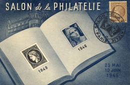 Cpa Salon De La Philatélie - Cachet Salon De La Philatélie - 1946 - Bourses & Salons De Collections