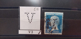 FRANCE V3 TIMBRE  INDICE 4 SUR 177 PERFORE PERFORES PERFIN PERFINS PERFO PERFORATION PERFORIERT - Used Stamps