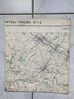 Carte IGN 1960 CHATEAU PORCIEN 1-2  DIZY LE GROS SEVIGNY WALEPPE LAPPION SISSONNE NOIRCOURT BERLISE RENNEVILLE MONTIGUE - Cartes Géographiques