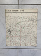 Carte IGN 1960 CHATEAU PORCIEN 7-8  SAINT FERGEUX ECLY BARBY HERPY CONDÉ LES NANTEUIL SUR AISNE GOMONT RECOUVRANCE SON H - Cartes Géographiques