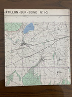 Carte IGN 1956 CHATILLON SUR SEINE 1-2  LAIGNES BALOT MARCENAY BISSEY LA PIERRE GRISELLES CERILLY - Cartes Géographiques