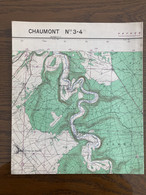 Carte IGN 1957 CHAUMONT 3-4  CIREY LES MAREILLES CHANTEREINE BLANCHEVILLE ECOT LA COMBE MORTEAU BOURDONS SUR ROGNON LA C - Cartes Géographiques