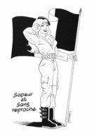 LARSEN - Pin-Up Dessinée - Militaire - Drapeau - Pin-Ups