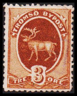 1888. NORGE. THROMSØ BYPOST TRE ØRE. No Gum.  - JF529848 - Local Post Stamps
