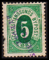 1888. NORGE. CHRISTIANSSUNDS BYPOST 5 ØRE. Linie-cancel. Defect.  - JF529850 - Emisiones Locales
