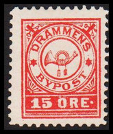 1888. NORGE. DRAMMENS BYPOST 15 ÖRE. No Gum.  - JF529857 - Local Post Stamps