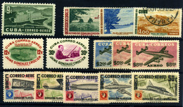 Cuba (aéreos) Nº 105*, 112/14*/usado, 116/7**, 118/9 Usado, 120/4** Año 1954/5 - Airmail