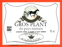 Etiquette Neuve De Vin Gros Plant Du Pays Nantais Marquis De La Hautière Caves à Saint Hilaire Saint Florent - 75cl - Vin De Pays D'Oc